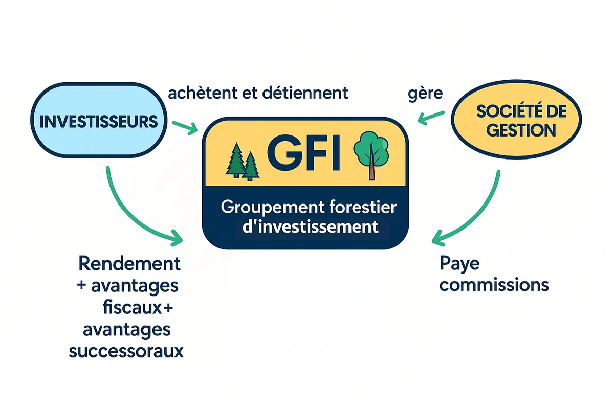 Schéma de fonctionnement — Groupements fonciers et forestiers (GFI / GFF)